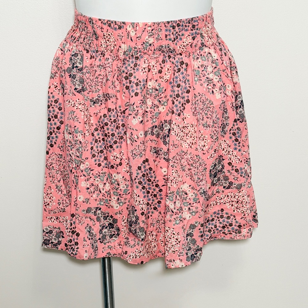 H&M Pink Floral A-Line Skirt